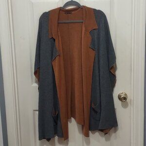 High End Gwynnie Bee B Collection by Bobeau Women's Plus Cardigan Gray Brown